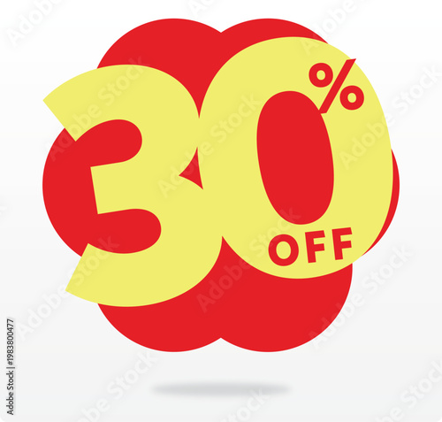 30% store, sticker, tag, banner, label. percent, commerce, retail, business, discount, price, marketing, special offer. Value, ads, sale, off. set, icon, vector