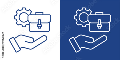 Investment Portfolio Blue And White Icon Style Collection