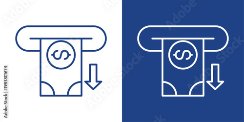 Fund Withdrawal Blue And White Icon Style Collection