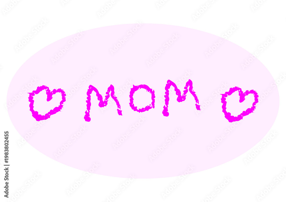 Fototapeta premium Ilustración del día de la madre en estilo minimalista en un fondo blanco
