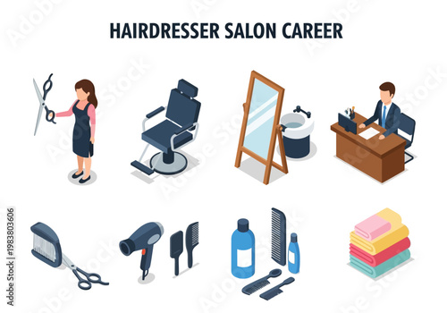 Hairdressing career and salon essentials a visual guide to the profession and its tools