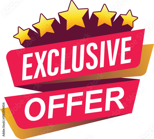 Modern exclusive offer banner vector illustration depicting special discount for advertising and marketing