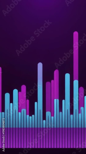 Colorful sound wave pattern on a purple background