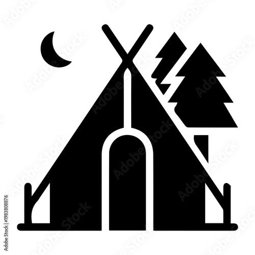 Camping Icon Night