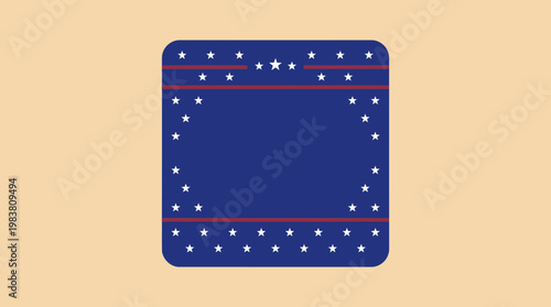 Stylized patriotic banner design celebrating American 4th July independence with stars and stripes motif, ideal for national holiday festivities and historical commemorations