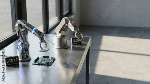 A robot collaborating with a computer to expedite artificial intelligence decision-making processes and operations