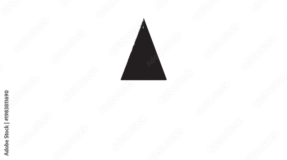 Fototapeta premium Geometric triangle icon, black shape, vector symbol, minimalist design element