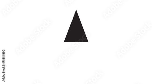 Geometric triangle icon, black shape, vector symbol, minimalist design element