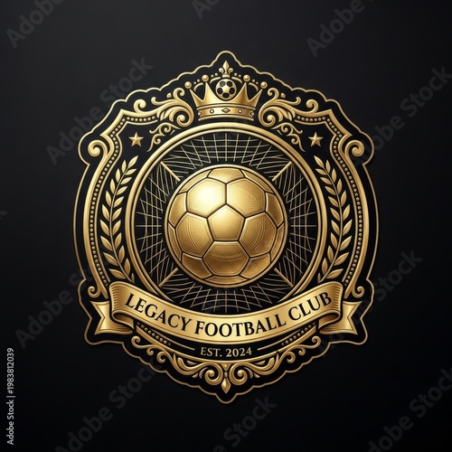 A Luxurious Golden Soccer Ball in Spotlight