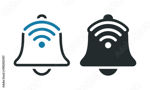 Wireless Alerts and Smart Notification Icon. Vector Illustration