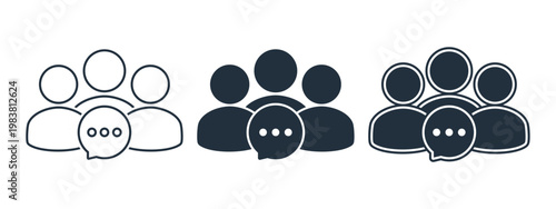 Multi User Chat Icon. Online Group Messaging. Vector Illustration