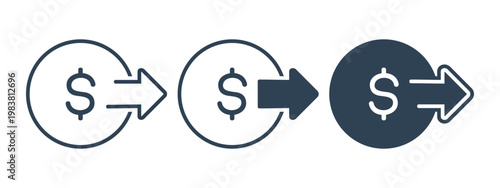 Digital Money Transfer Icon. Cash Send Symbol. Vector Illustration
