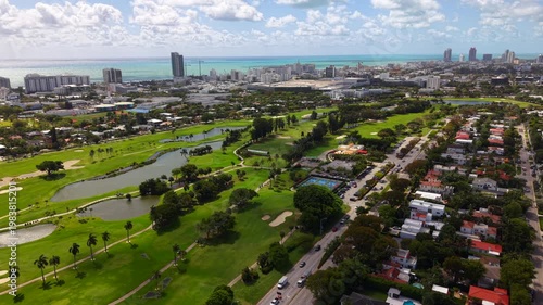 Aerial footage Miami Beach Golf Club which is a public municipal golf course