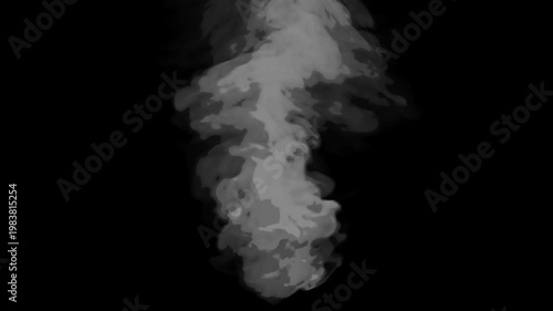 Black and white cartoon look smoke circle loop effects animation
