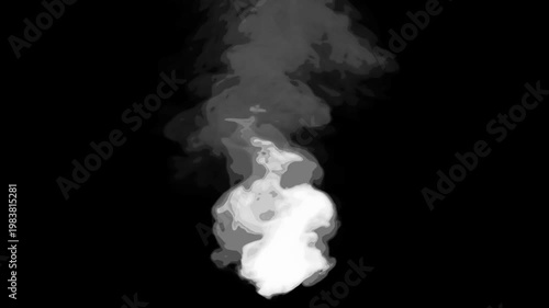 Black and white cartoon look smoke circle loop effects animation