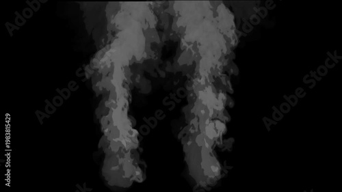 Black and white cartoon look smoke circle loop effects animation