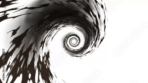 Black ink spiral effects loop animation