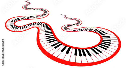 Melody Flowing Piano Keyboard Abstract Art