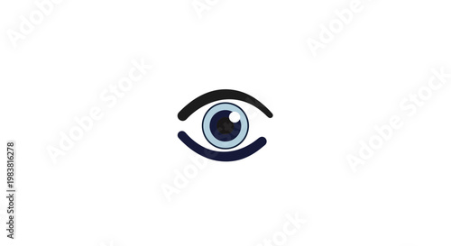 Stylized Human Eye Icon, Vision and Sight Concept, Ophthalmology, Medical Symbol