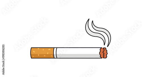 Smoking Cigarette with Smoke Wisps