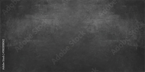 A dark grunge blackboard with a vintage chalk texture and old grey stone pattern provides a blank, dirty concrete backdrop for a textured wall design