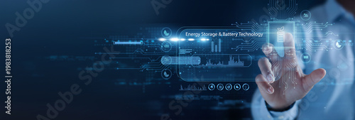 Photos Energy specialist holding battery module
