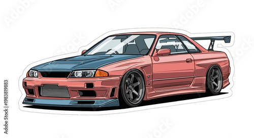 Modified JDM Sports Car Illustration