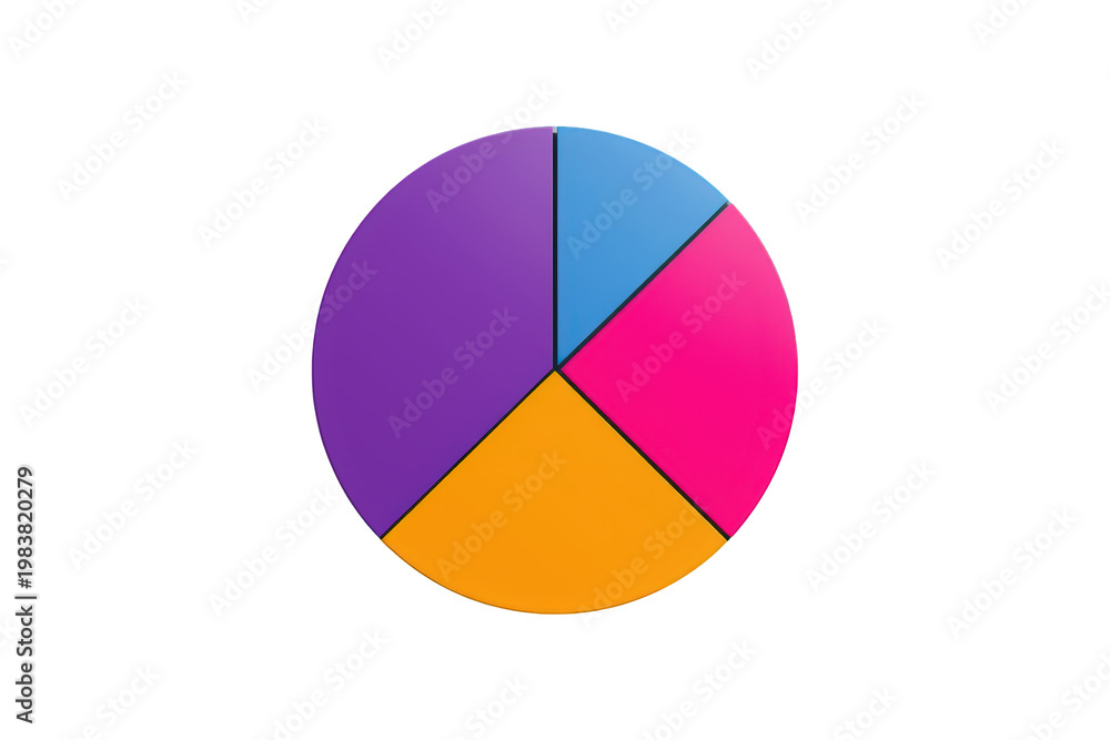 Obraz premium Pie chart visualizing business data, financial statistics, and marketing analysis information on transparent background