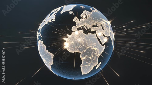 Digital Globe Displaying Supply Chain Stress Congestion Pulses at Ports and Worldwide Delay Patterns
