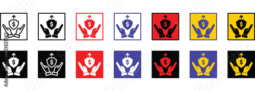 Future Investment banner web icon line outline color vector illustration
