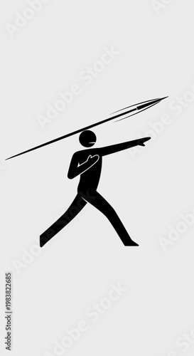 Silhouette of a person throwing a spear.