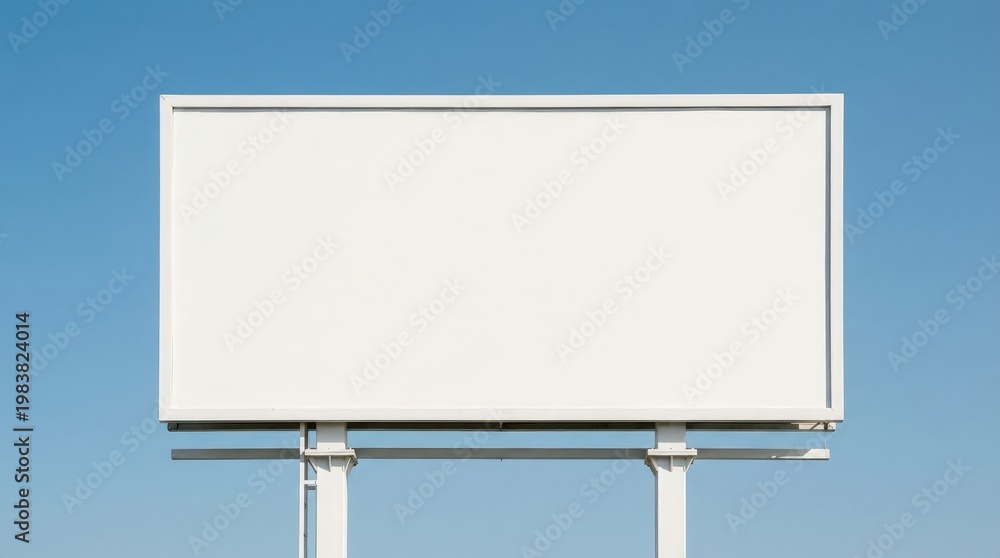 Obraz premium Blank Commercial Billboard Against Blue Sky.