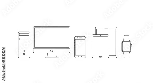 Collection of modern electronic devices.