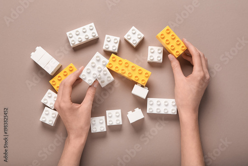 Female hands with white and...