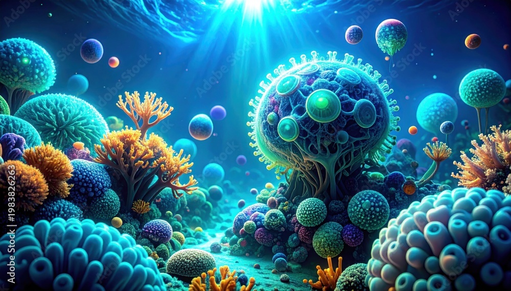 Fototapeta premium Underwater coral reef ecosystem