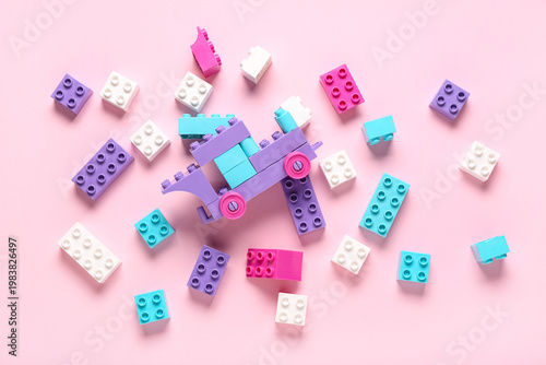 Toy car made of colorful pl...