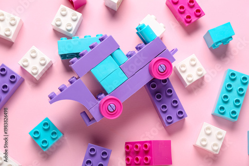 Toy car made of colorful pl...
