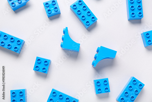 Blue plastic building block...
