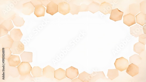 水彩の余韻を感じる亀甲ベージュフレーム素材