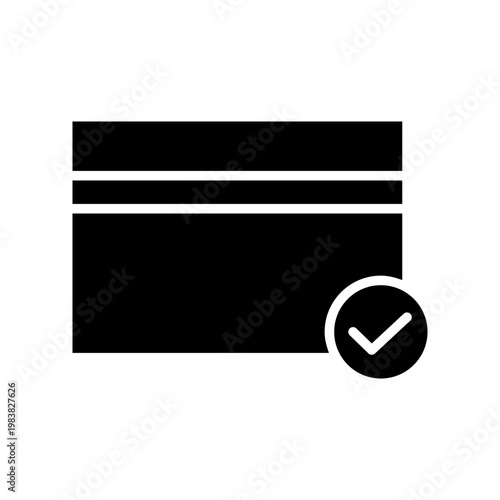 Credit card payment confirmed, check mark, and success badge with shield, e-commerce