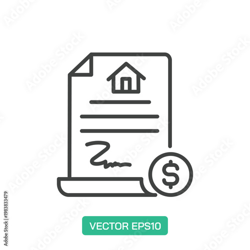 Sales Contract icon. Thin line icon vector