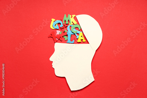 Paper human head with scatt...