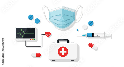 Medical supplies and equipment for emergency care.