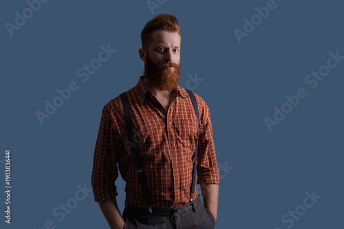 Fényképezés Brutal elegant man with red beard
