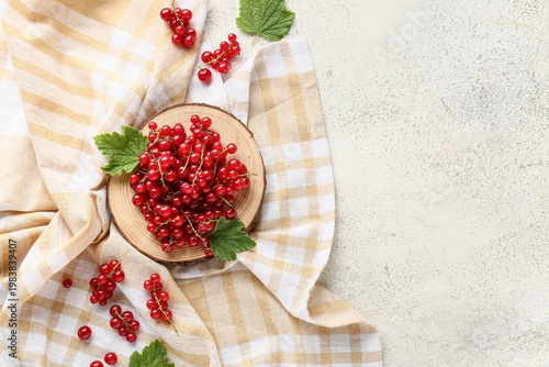 Wooden board with fresh red...