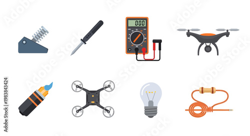 Drone Repair and Electronics Tools Set for Technical Maintenance