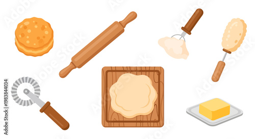 Baking Tools and Ingredients for Homemade Pastries