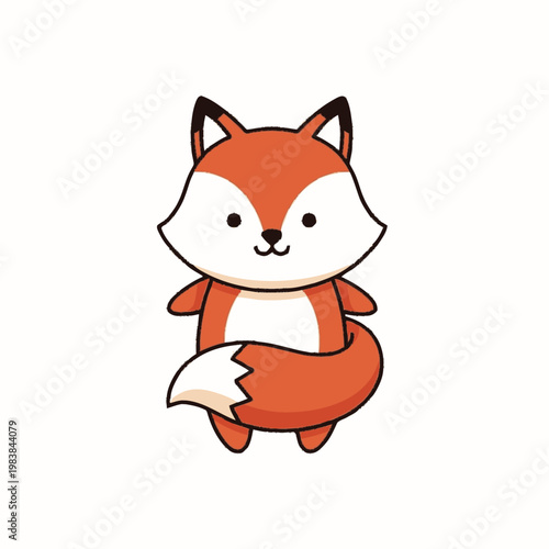 Cute Cartoon Fox Character Design.