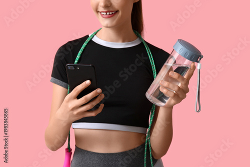 Beautiful young sporty happ...