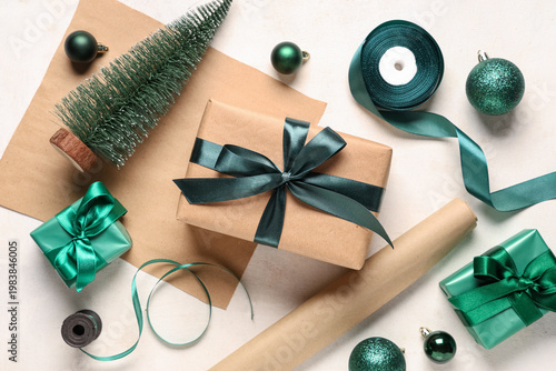 Christmas gift boxes with p...